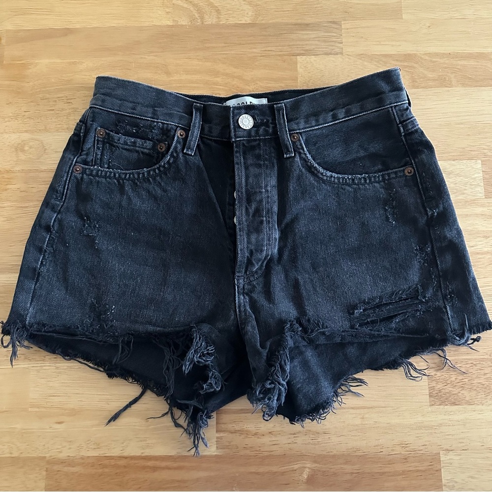 Agolde Black Distressed Shorts size 25